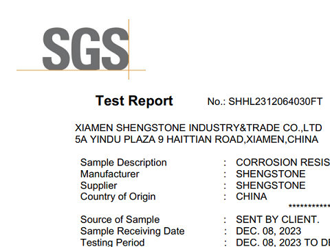 Hexagonal table sgs test report