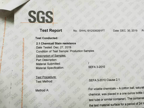 Chemical resistant sgs certificate